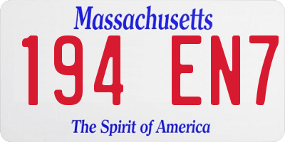 MA license plate 194EN7