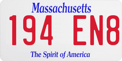 MA license plate 194EN8