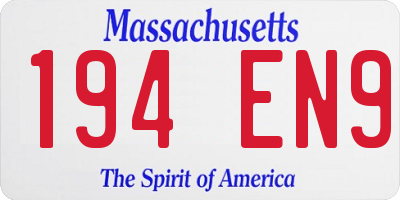 MA license plate 194EN9