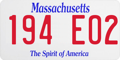 MA license plate 194EO2