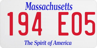 MA license plate 194EO5