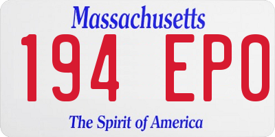 MA license plate 194EP0