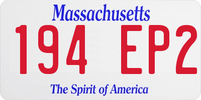 MA license plate 194EP2