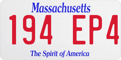 MA license plate 194EP4