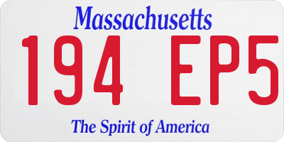 MA license plate 194EP5