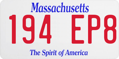 MA license plate 194EP8
