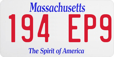 MA license plate 194EP9