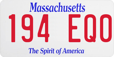 MA license plate 194EQ0