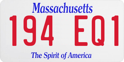 MA license plate 194EQ1