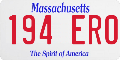 MA license plate 194ER0