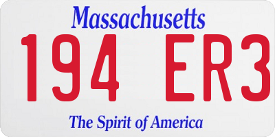 MA license plate 194ER3