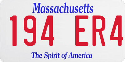 MA license plate 194ER4