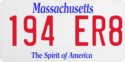 MA license plate 194ER8