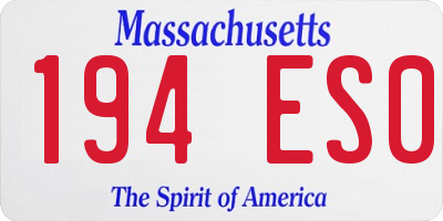 MA license plate 194ES0