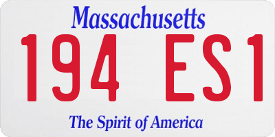 MA license plate 194ES1