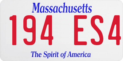MA license plate 194ES4