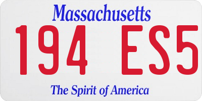 MA license plate 194ES5