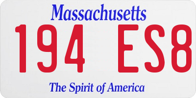 MA license plate 194ES8
