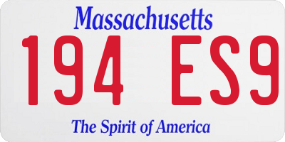 MA license plate 194ES9