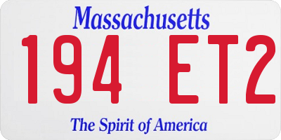 MA license plate 194ET2