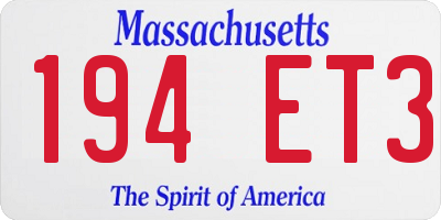 MA license plate 194ET3