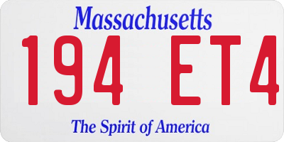 MA license plate 194ET4