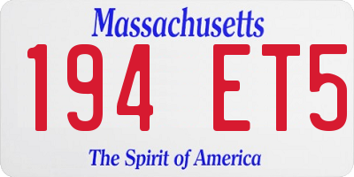 MA license plate 194ET5