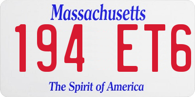 MA license plate 194ET6