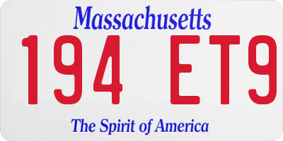 MA license plate 194ET9