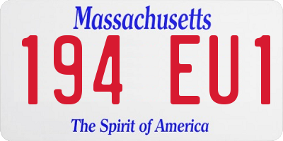 MA license plate 194EU1