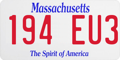 MA license plate 194EU3