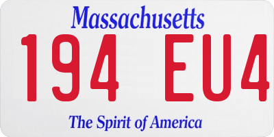 MA license plate 194EU4