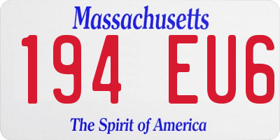 MA license plate 194EU6