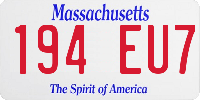 MA license plate 194EU7