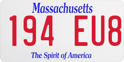 MA license plate 194EU8