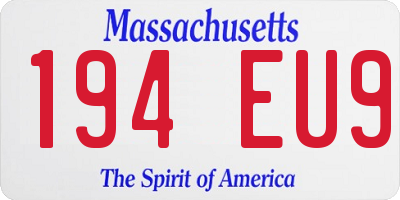 MA license plate 194EU9