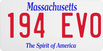 MA license plate 194EV0