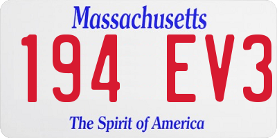 MA license plate 194EV3