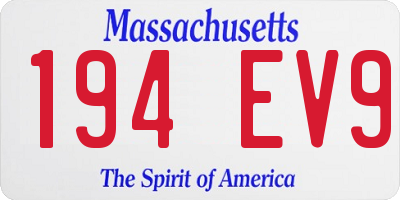 MA license plate 194EV9