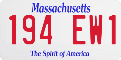 MA license plate 194EW1