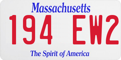 MA license plate 194EW2