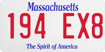 MA license plate 194EX8
