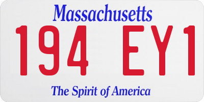 MA license plate 194EY1