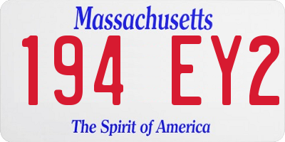 MA license plate 194EY2