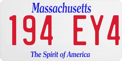 MA license plate 194EY4