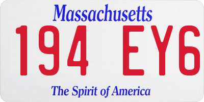 MA license plate 194EY6