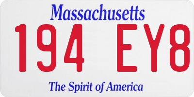 MA license plate 194EY8