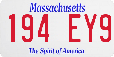 MA license plate 194EY9