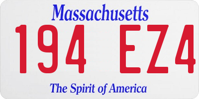 MA license plate 194EZ4