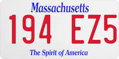 MA license plate 194EZ5